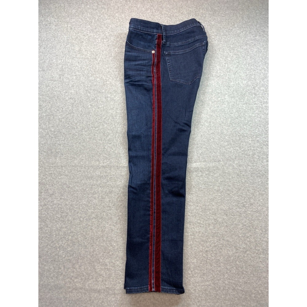J.Crew Jeans Womens 27 Blue Vintage Straight Red Side Stripe Stretch‎ Denim - Picture 8 of 13